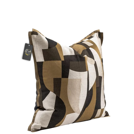 Luxury Brown, Cream and Bronze Pillow Cover 22x22