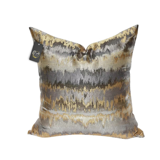 Luxury Gold, Silver, and Gray Metallic Pillow Cover 22x22